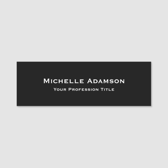 Porte-nom Noir Couleur Professionnel Plain Moderne (Devant)