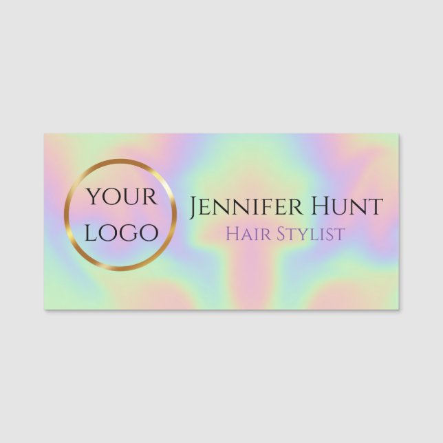 Porte-nom Noir et Or tendance (Devant)