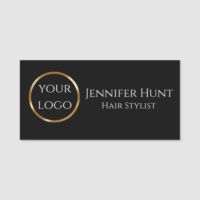 Porte-nom Noir et Or tendance (Devant)