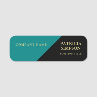 Porte-nom Noir Et Vert Turquoise : Distincts Et Professionne