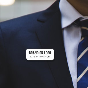 Porte-nom Nom de l'employé professionnel Logo de l'entrepris