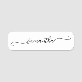 Porte-nom Nom de signature girly noir avec fioriture