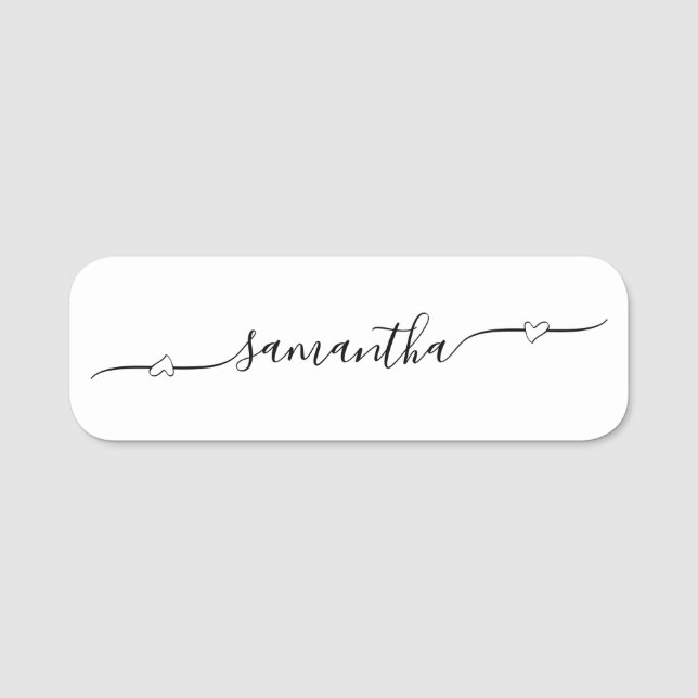 Porte-nom Nom de signature Heart Swash (Devant)