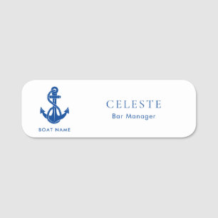 Porte-nom Nom d'employés de bateau d'ancre nautique personna