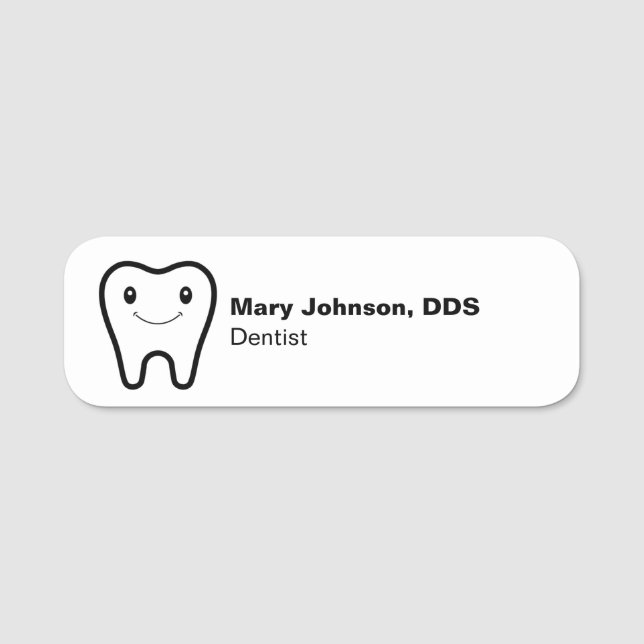 Porte-nom Nom du dentiste de l'entreprise Titre de poste et  (Devant)