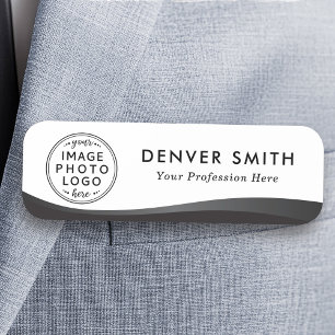 Porte-nom Nom du logo titre dégradé noir blanc foncé