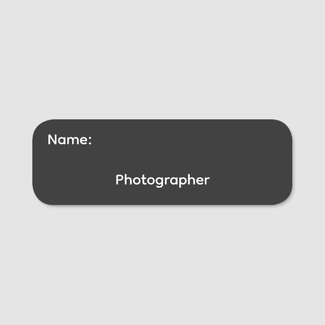 Porte-nom Nom du photographe épinglette (Devant)