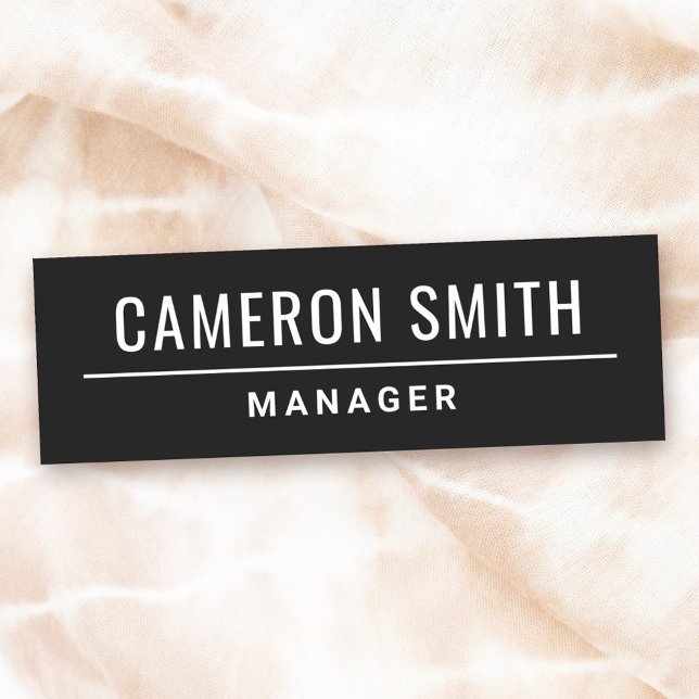 Porte-nom Nom et titre moderne noir (Créateur téléchargé)