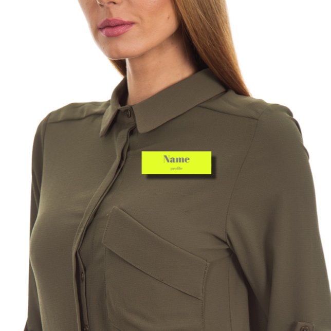 Porte-nom nom jaune fluorescent (Créateur téléchargé)