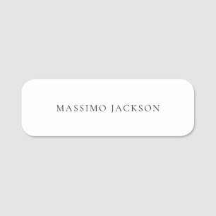 Porte-nom Nom Minimaliste Moderne Simple Uni Noir Blanc