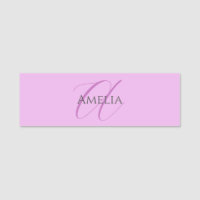Nom Monogramme Lettre initiale Orchid & Lilac