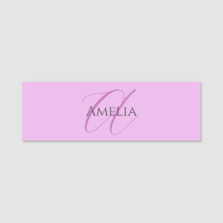 Porte-nom Nom Monogramme Lettre initiale Orchid & Lilac