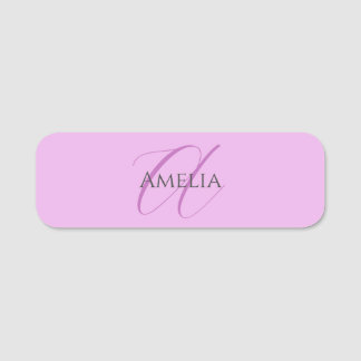 Porte-nom Nom Monogramme Lettre initiale Orchid & Lilac
