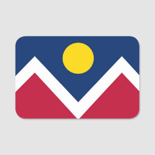 Porte-nom Nom patriotique avec drapeau de Denver, Colorado