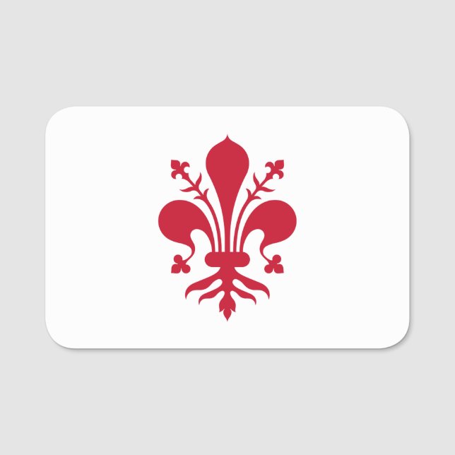 Porte-nom Nom patriotique avec drapeau de Florence (Devant)