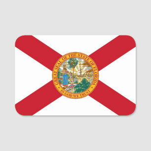 Porte-nom Nom patriotique avec drapeau de Floride, USA