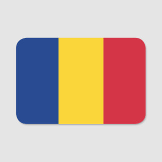 Porte-nom Nom patriotique avec drapeau de la Roumanie