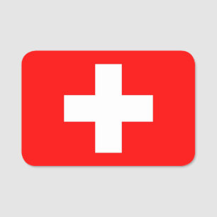 Porte-nom Nom patriotique avec drapeau de la Suisse