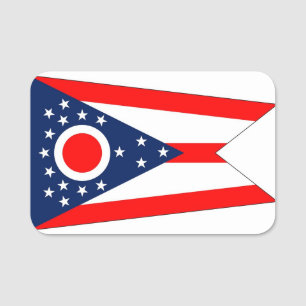 Porte-nom Nom patriotique avec drapeau de l'Ohio