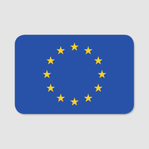 Porte-nom Nom patriotique avec drapeau de l'Union européenne
