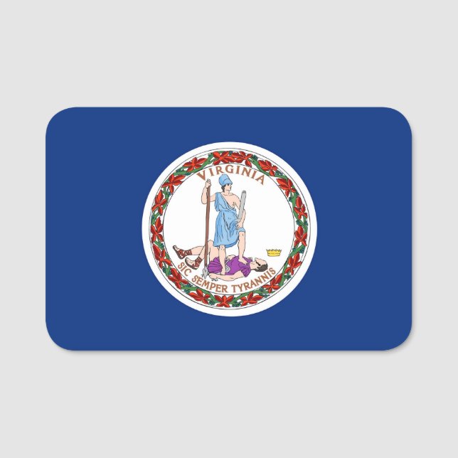 Porte-nom Nom patriotique avec drapeau de Virginie (Devant)