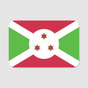 Porte-nom Nom patriotique avec drapeau du Burundi