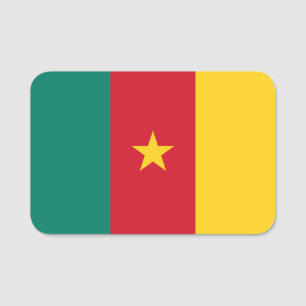 Porte-nom Nom patriotique avec drapeau du Cameroun