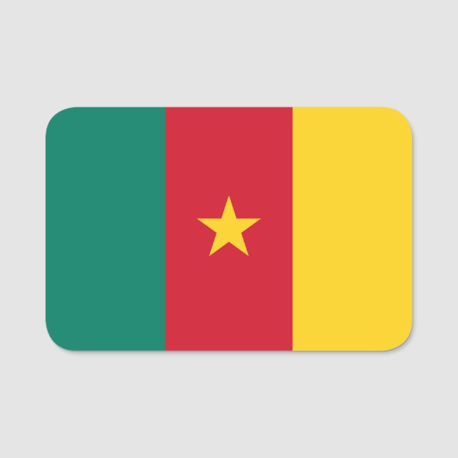 Porte-nom Nom patriotique avec drapeau du Cameroun (Devant)