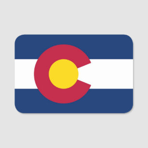 Porte-nom Nom patriotique avec drapeau du Colorado, USA
