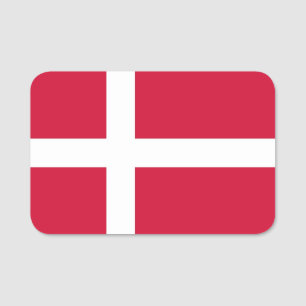Porte-nom Nom patriotique avec drapeau du Danemark
