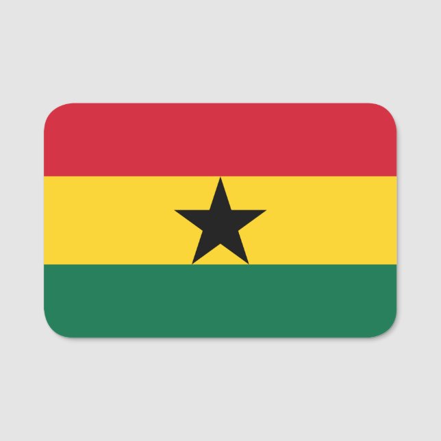Porte-nom Nom patriotique avec drapeau du Ghana (Devant)