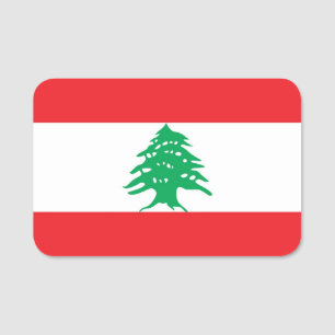 Porte-nom Nom patriotique avec drapeau du Liban
