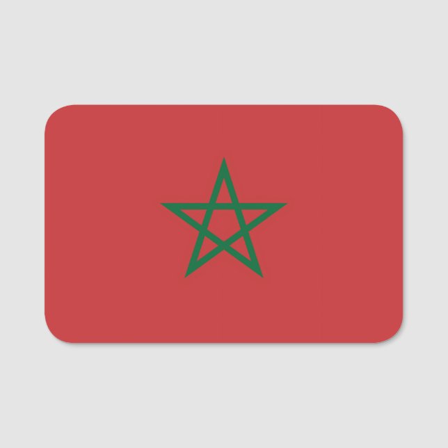 Porte-nom Nom patriotique avec drapeau du Maroc (Devant)