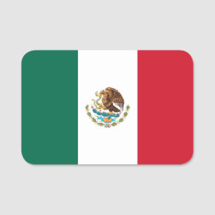 Porte-nom Nom patriotique avec drapeau du Mexique