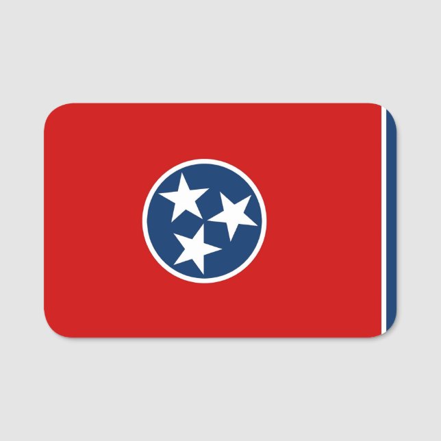 Porte-nom Nom patriotique avec drapeau du Tennessee (Devant)