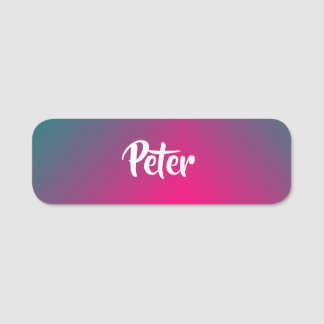 Porte-nom Nom personnalisé dégradé rose et bleu