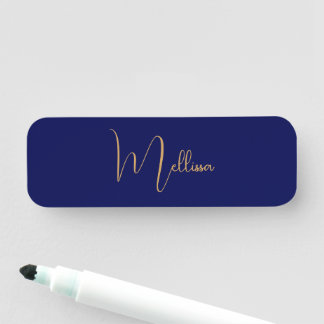 Porte-nom Nom personnalisé minimaliste bleu