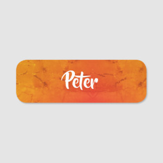 Porte-nom Nom personnalisé orange texturé