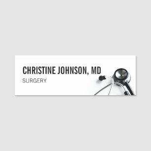 Porte-nom Nom personnalisé  Stethoscope Médicale  Infirmi