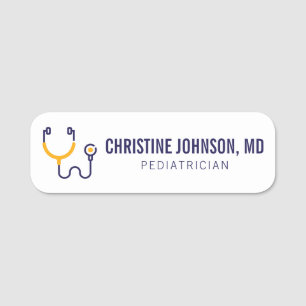 Porte-nom Nom personnalisé  Stethoscope Médicale  Infirmi