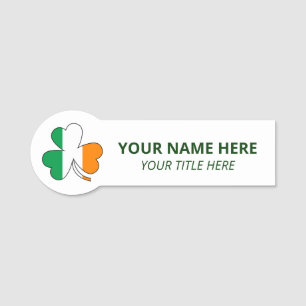 Porte-nom Nom personnalisé & titre Shamrock de la Saint-Patr