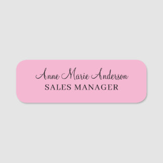 Porte-nom Nom professionnel rose élégant
