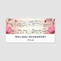 Notes musicales et design Vintage Rose