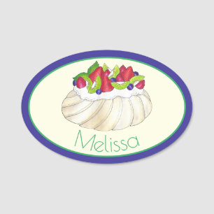 Porte-nom Nourriture du dessert de la Meringue de Pavlova au