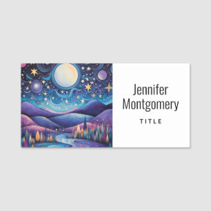 Porte-nom Nuit lunaire Big Moon Paysage