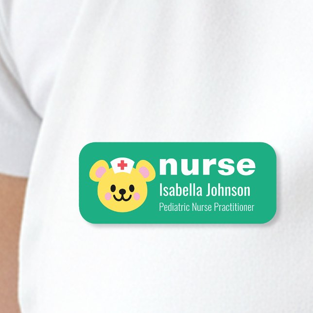 Porte-nom Nurse Custom Name Cute Dog Blue (Créateur téléchargé)