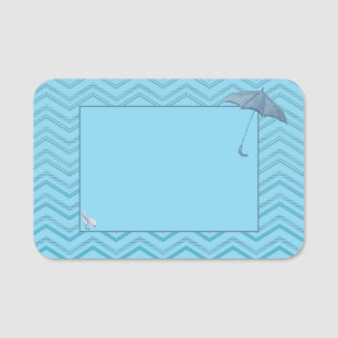 Porte-nom Oiseau et parapluie de garçon de baby shower
