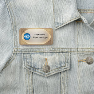 Porte-nom Or moderne métallisé Société magnétique