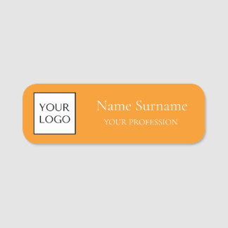 Porte-nom Orange Logo Promotionnel
