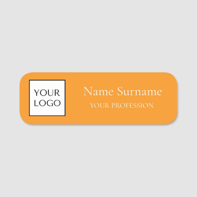Porte-nom Orange Logo Promotionnel  (Devant)